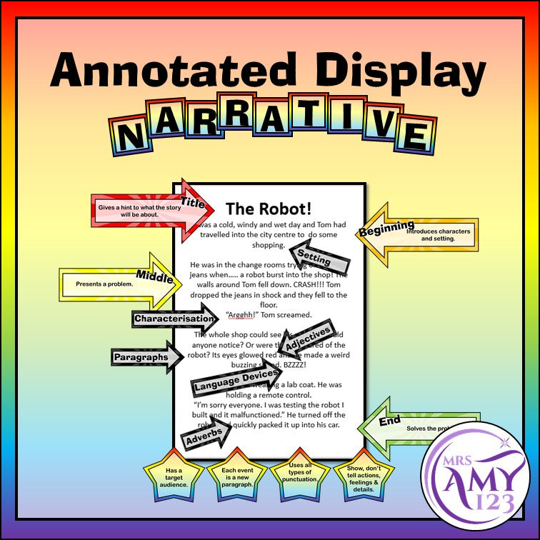 Narrative Writing Features - Display or Activity