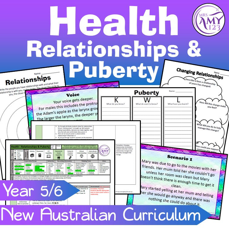 Australian Curriculum Year 5/6 Relationships & Puberty Health Unit