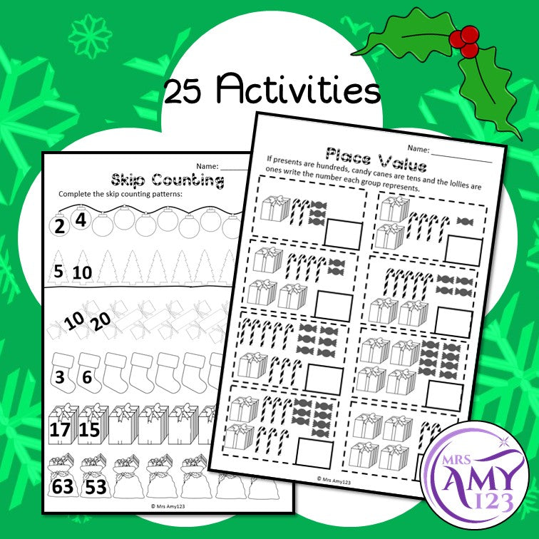 Year 2 Christmas Maths Revision - Australian Curriculum Aligned