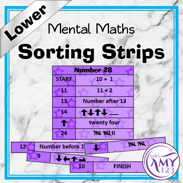 Mental Math Sorting Strips - Lower
