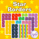 Star Bulletin Borders - Rainbow, Red, Orange, Blue, Green, Purple, Pink