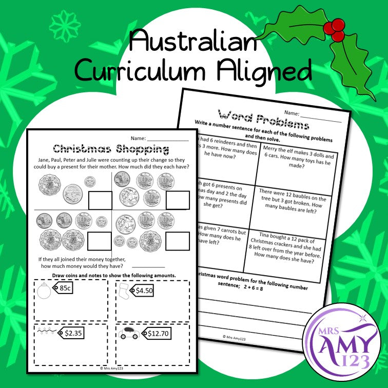 Year 2 Christmas Maths Revision - Australian Curriculum Aligned