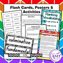 Performance Vocabulary Pack - Word Lists, Flash Cards & Activities
