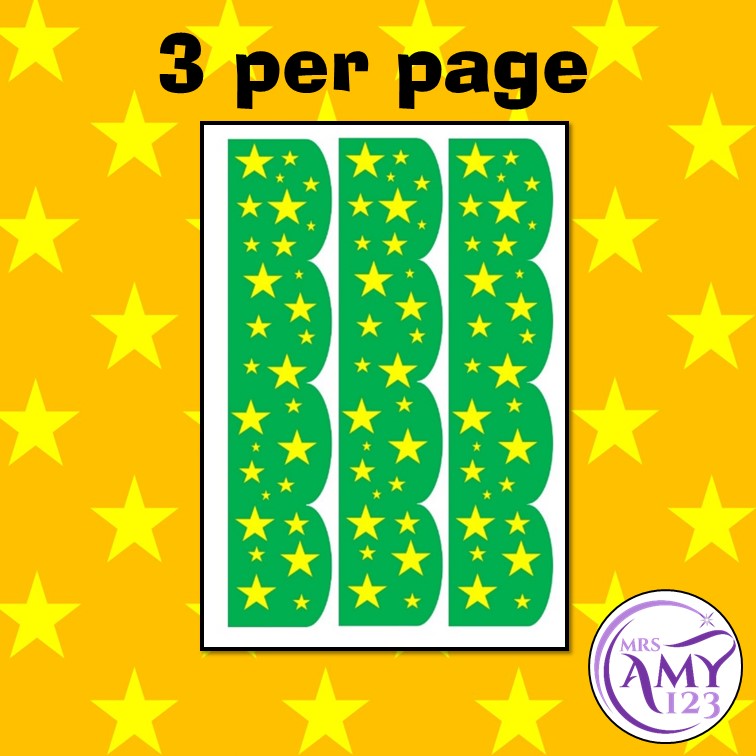 Star Bulletin Borders- Rainbow, Red, Orange, Blue, Green, Purple, Pink