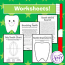 Tooth Package - Lost Teeth Chart, Brushing Teeth Chart, Cards and Worksheets!