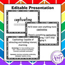 Performance Vocabulary Pack - Word Lists, Flash Cards & Activities