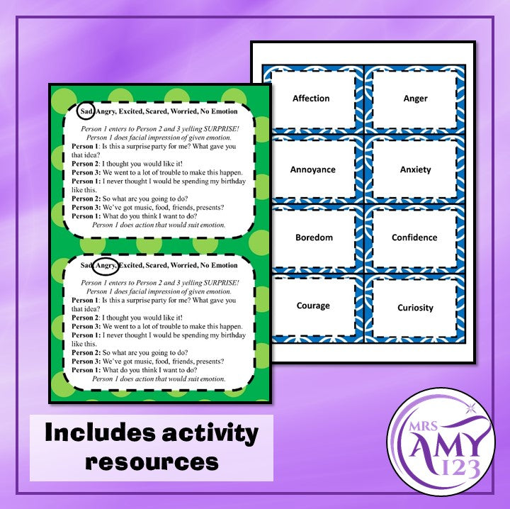 Emotion, Characterisation/Characterization and Setting Drama Activities