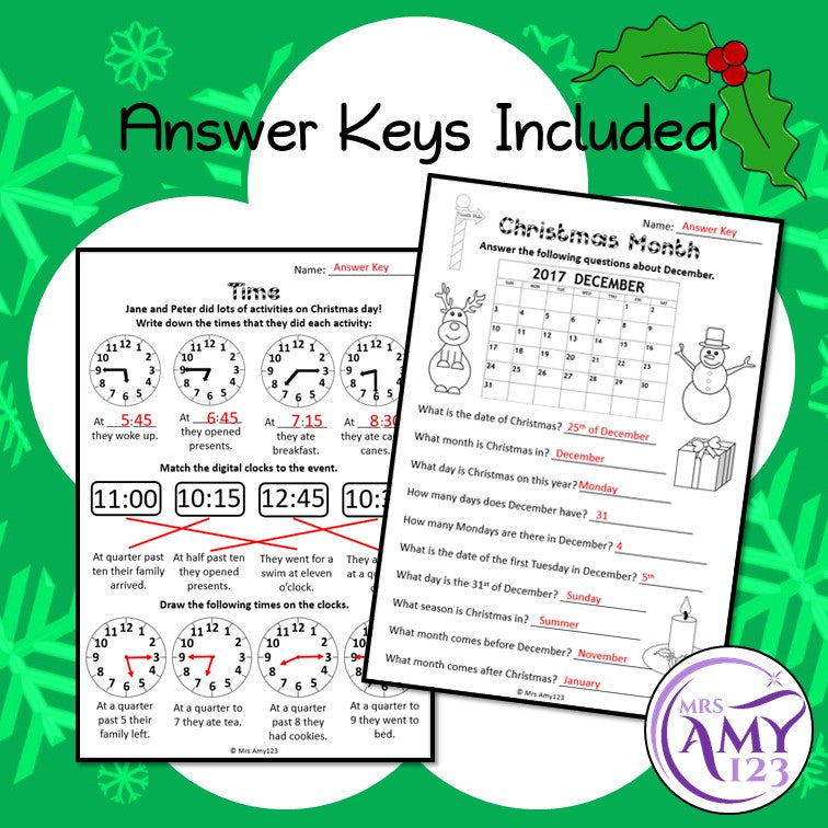 Year 2 Christmas Maths Revision - Australian Curriculum Aligned
