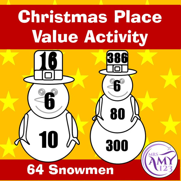 Christmas Snowmen Place Value Activity