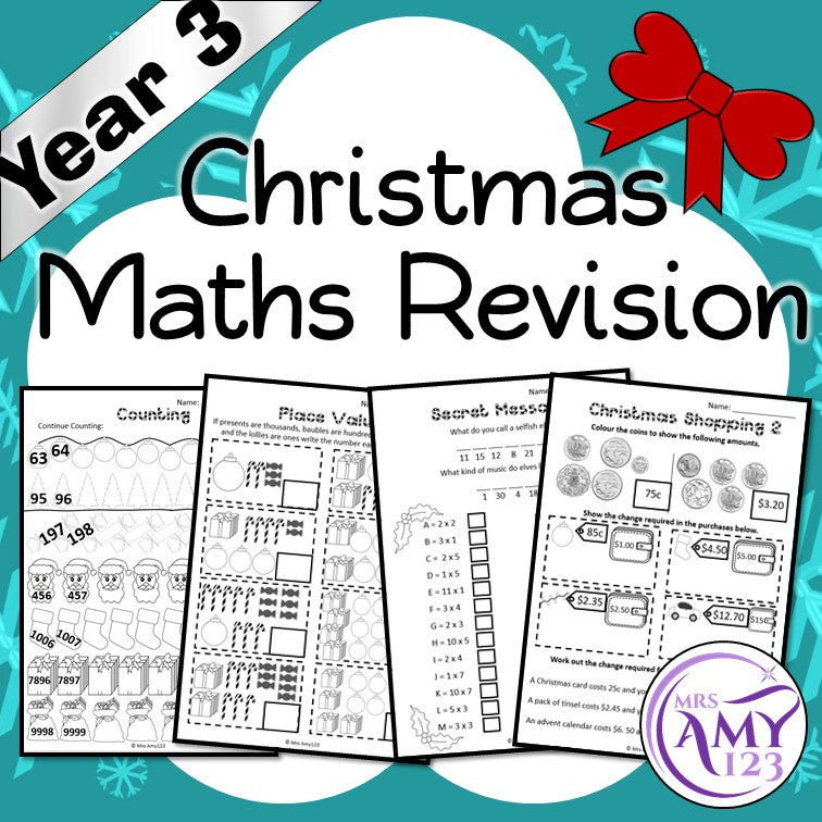 Year 3 Christmas Maths Revision - Australian Curriculum Aligned
