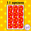 Star Bulletin Borders - Rainbow, Red, Orange, Blue, Green, Purple, Pink