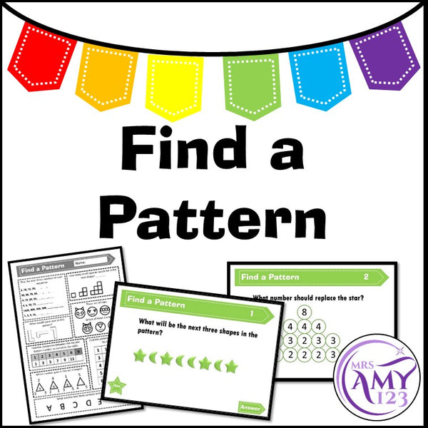 Find a Pattern Problem Solving PowerPoint, Task Cards and Worksheet