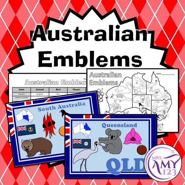 Australian State and Territory Emblems - Posters, PowerPoint and Worksheets