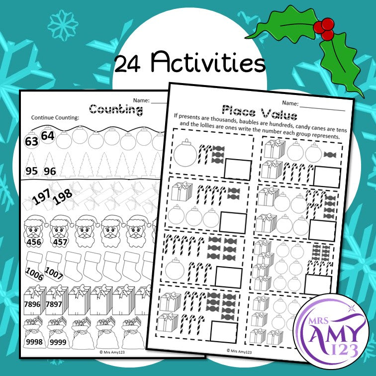 Year 3 Christmas Maths Revision - Australian Curriculum Aligned