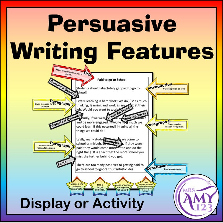 Persuasive Writing Features - Display or Activity