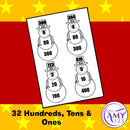 Christmas Snowmen Place Value Activity