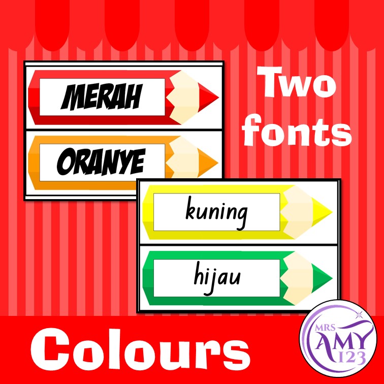 Indonesian Display Pack - Numbers, Colours & Calendar