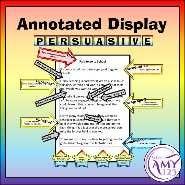 Persuasive Writing Features - Display or Activity