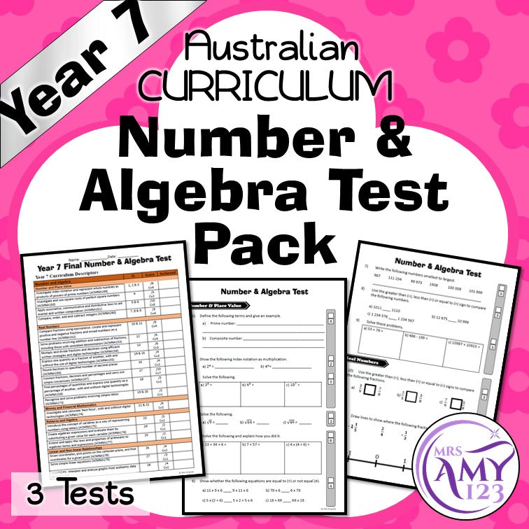 Year 7 Maths - Number & Algebra Test Pack - Australian Curriculum