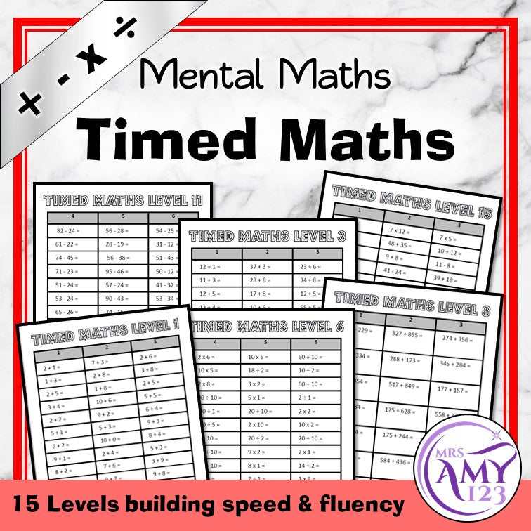 Timed Maths- Fluency Practice for All Operations