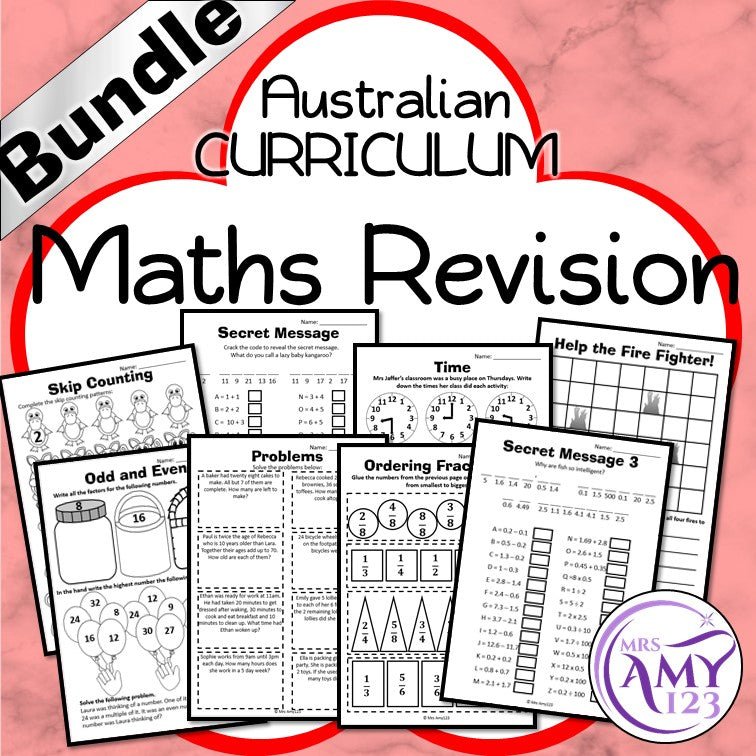 Australian Curriculum Maths Revision Year 1 to 6