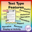 Text Type Writing Features - Display or Activity