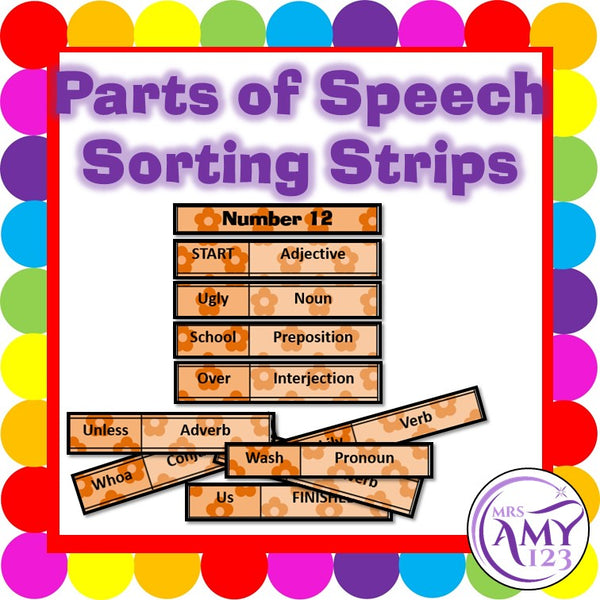 Parts of Speech (Grammar) Sorting Strips