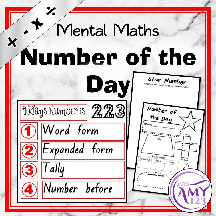 Number of the Day Display and Worksheets