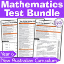 Year 6 Maths - Mathematics Test Bundle - Australian Curriculum