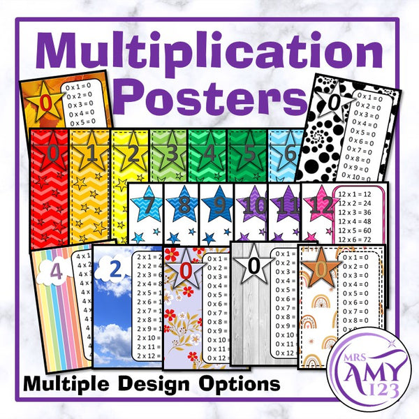 Multiplication/Times Table Posters - Many design options!