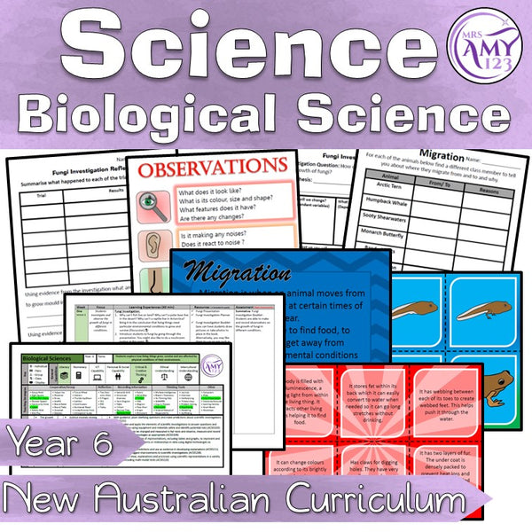 Year 6 Biological Science Unit Australian Curriculum