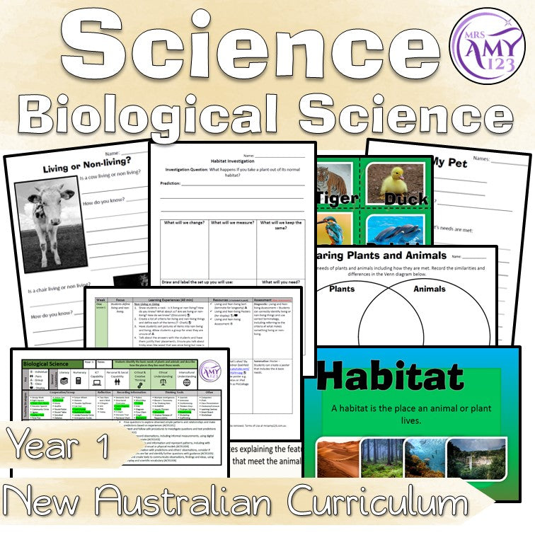 Australian Curriculum Biological Science Year 1 Unit