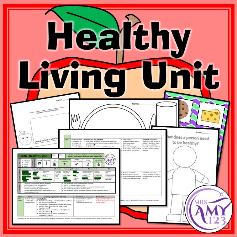 Healthy Living Unit! Healthy Eating, Exercising, Being Happy and Clean!