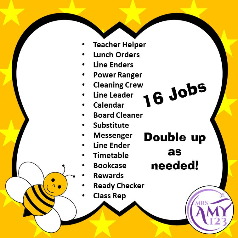Extra Job Chart Compact Job Chart - Save Space!