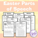 Easter Parts of Speech (Grammar) Worksheets- Nouns, Verbs, Adjectives & More