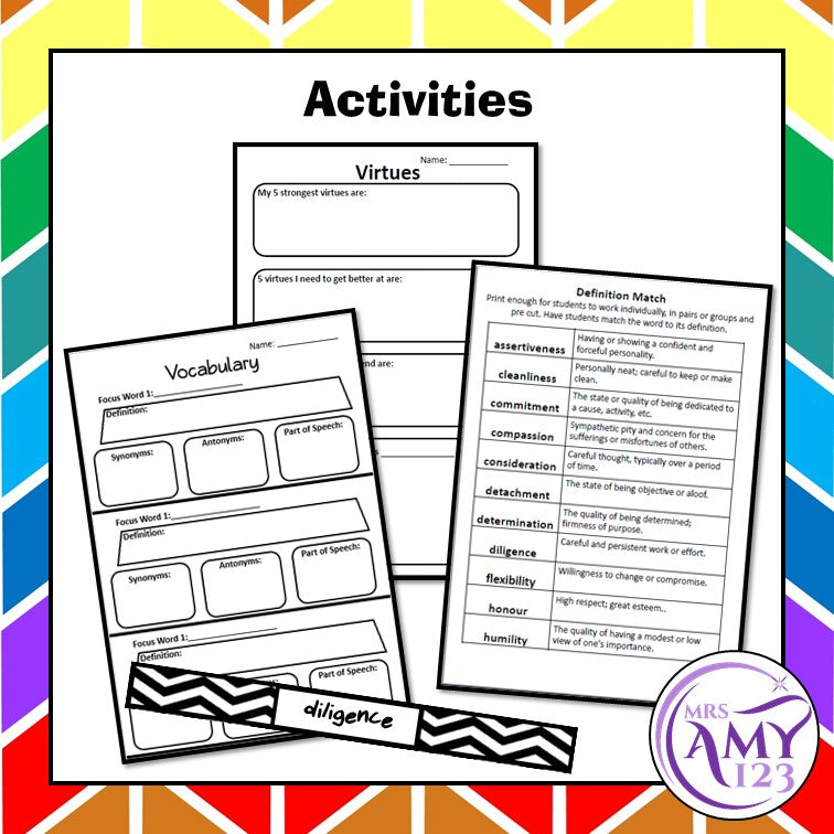 Year Long Vocabulary Bundle- Word Lists, Flash Cards & Activities