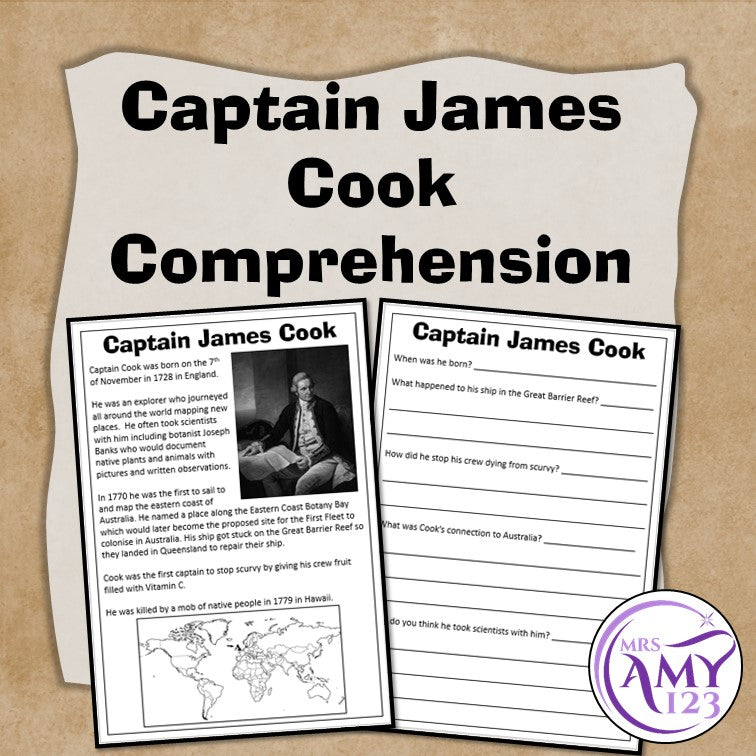Captain Cook Worksheet Captain James Cook Comprehension