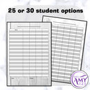 Assessment Record Templates - Black and White