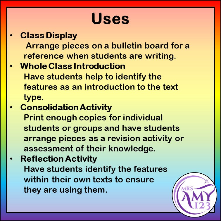 Persuasive Writing Features - Display or Activity