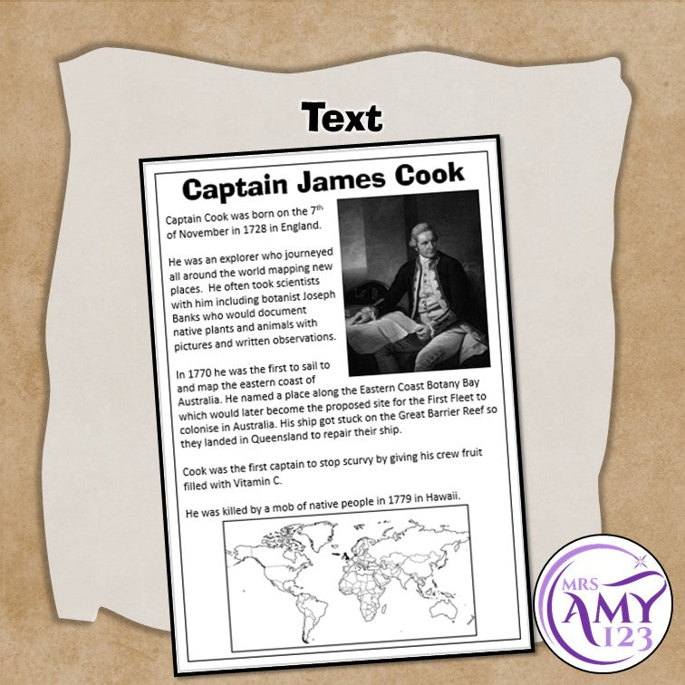 Captain Cook Worksheet Captain James Cook Comprehension