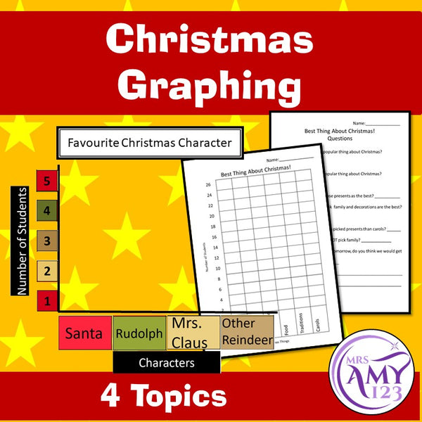 Christmas Graphing Activities- Whole Class Graphs, Worksheets & Questions