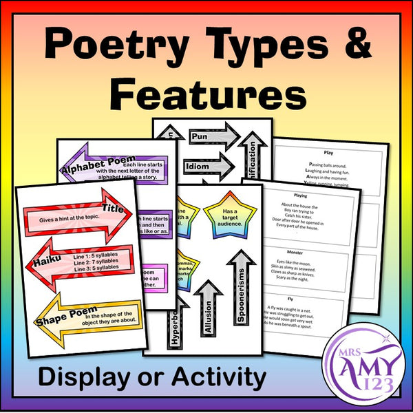 Poetry Writing Types & Features - Display or Activity