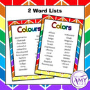 Colour/Colors Vocabulary Pack - Word Lists, Flash Cards & Activities