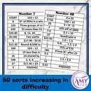 Mental Math Sorting Squares - Upper - Cut & Paste