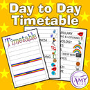 Daily Visual Timetable - For Student Desk or Class Display