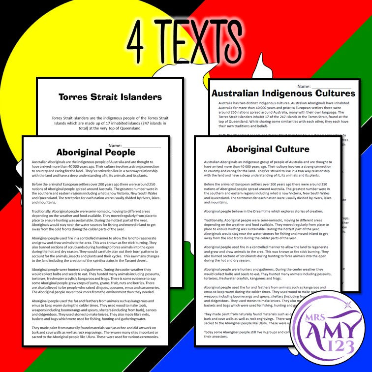 Indigenous Peoples Comprehension- Great for NAIDOC Week