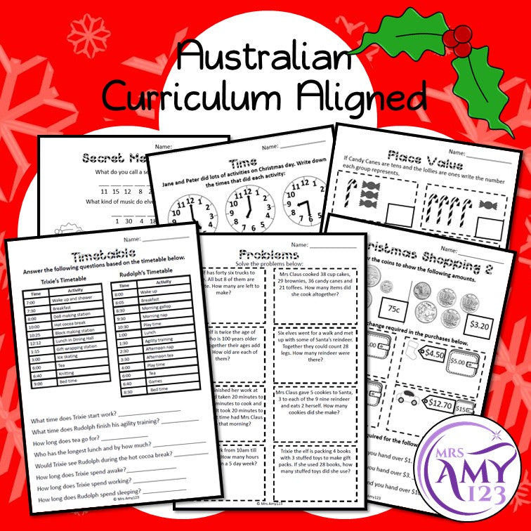 Christmas Maths Revision - Australian Curriculum Aligned