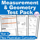 Year 5 Maths - Measurement & Geometry Test Pack - Australian Curriculum