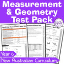 Year 6 Maths - Measurement & Geometry Test Pack - Australian Curriculum