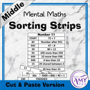 Mental Math Sorting Strips - Middle - Cut & Paste
